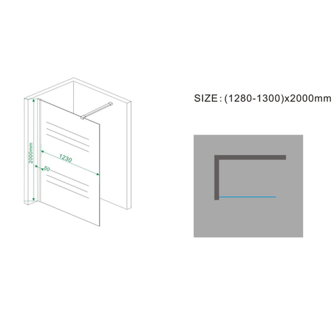 Wiesbaden Comfort Inloopdouche - 130x200cm - 10mm - nano helder glas - chroom SW10419