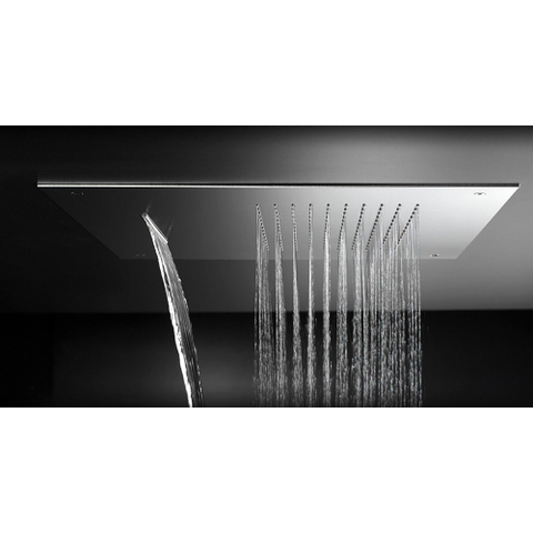 Hotbath Mate Inbouwhoofddouche vierkant - met cascade - 50x50cm - hoogglans chroom SW61984