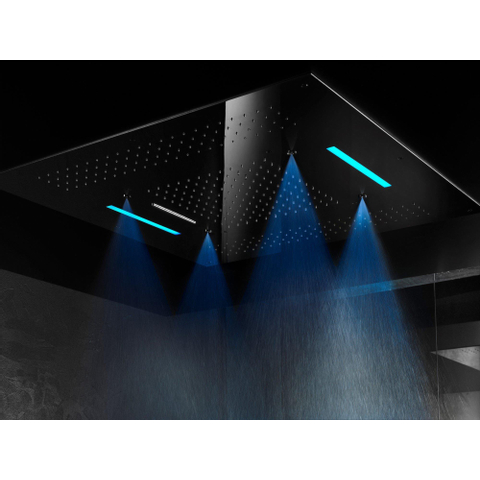 Hotbath Mate Inbouwhoofddouche vierkant - 95x95cm - met LED verlichting - geborsteld nikkel (RVS) SW61996