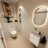 MONDIAZ TURE-DLUX 40cm toiletmeubel Talc. EDEN wastafel Opalo positie links. Zonder kraangat. SW1104161