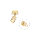 QAZQA Ducha Plafonnier de salle de bains - 10x10cm - 1 spot - IP44 - laiton (or) SW1187226
