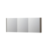 INK SPK1 Spiegelkast - 160x14x60cm - 3 deuren - dubbelzijdige Spiegel - schakelaar en stopcontact - MDF lak taupe mat SW493926
