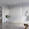 FugaFlow Eccelente Vetro Douche à l'italienne libre - 160x200cm - Clair strié - anti-calcaire - verre de sécurité 8mm - 2 parois latérales 30cm - avec bras muraux et profils d'angle - Blanc mat - SW1125688