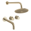 Crosswater MODULE Regendoucheset inbouw - 2 hendels - baduitloop - 20cm douchekop - wandarm - geborsteld messing (goud) SW1472396