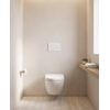 Pack WC QeramiQ Dely Swirl Compact - réservoir encastrable Geberit UP320 - avec bâti-support Burda - abattant 25 mm - plaque de commande en plastique blanc brillant - boutons ronds - blanc mat SW1591102