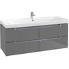 Villeroy & boch Subway 2.0 wastafelonderkast 128.7x52x4.49cm Grijs hoogglans 1024265 Villeroy & boch Subway 2.0 wastafelonderkast 128.7x52x4.49cm Grijs hoogglans 1024265