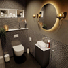 Meuble de salle de bain Mondiaz Fowy 40x50x23cm urban mat 0 trous de robinet lavabo : centre 1 porte solid surface avec plan MDF couleur lavabo : blanc SW760855