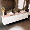 Mondiaz TOP 23 Topblad - 220x23.5x0.9cm - geschikt voor afdekplaat - Solid surface - Rosee SW1019372