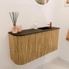 Mondiaz JOYA 81.6cm toiletmeubel - ronding links kleur Oak - Wastafel FAYE positie Rechts 1 kraangat kleur Urban. SW1421202