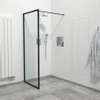 Saniclass Bellini inloopdouche 80x200cm helder veiligheidsglas mat zwarte lijst rondom met anti kalk SW238206 Saniclass Bellini inloopdouche 80x200cm helder veiligheidsglas mat zwarte lijst rondom met anti kalk SW238206