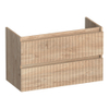 BRAUER Joy Wavy meuble sous-lavabo peu profond 80 2 tiroirs softclose - sans poignées - 1 découpe pour siphon - Forest Wheat SW1201430