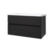 Best Design Quick Black Greeploos meubel onderkast en wastafel 100 cm mat zwart SW280226 Best Design Quick Black Greeploos meubel onderkast en wastafel 100 cm mat zwart SW280226