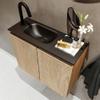 MONDIAZ TURE Kit lave-mains - 60x23x50cm - 1 trou de robinet - 2 portes - chêne blanchi mat - Lavabo à gauche - Solid Surface Noir SW475469 MONDIAZ TURE Kit lave-mains - 60x23x50cm - 1 trou de robinet - 2 portes - chêne blanchi mat - Lavabo à gauche - Solid Surface Noir SW475469