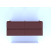 H&R Badmeubelen Infinity Wastafelonderkast - 140x44.8x55cm - 3D-front - 4 lades - sifonuitsparing rechts - greeploos - terra mat SW873505