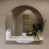 Mondiaz SPOT miroir – Ø 70 cm – avec tablette – Linen (blanc cassé) SW1235672