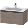 Duravit Ketho.2 Wastafelonderbouwkast - met 1 lade - 81x48x44cm - met greep antraciet - eiken terra mat SW773031