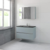 Bruynzeel Miko badmeubelset 66.5x101x51cm 1 kraangat 1 wasbak 2 lades met spiegelkast met softclose fjord groen SW384600 Bruynzeel Miko badmeubelset 66.5x101x51cm 1 kraangat 1 wasbak 2 lades met spiegelkast met softclose fjord groen SW384600