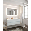 Mondiaz VICA ensemble de meuble de salle de bain - 120cm - meuble sous-vasque argile - 4 tiroirs - lavabo nuage double - 2 trous de robinet - miroir LED - version XL 60cm de haut SW1097940