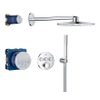 Grohe Precision SmartControl ensemble de douche pluie encastré – thermostatique – douche de tête ronde Ø 31 cm – bras mural droit – chrome SW1120180