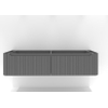 H&R badmeubelen Juice Meuble sous lavabo - 180x45x40cm - angles arrondis - façade 3D - 2 tiroirs - poignée intégrée - stone grey mat SW867731