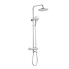 Fortifura Calvi Regendoucheset - thermostatisch - 25cm hoofddouche - gladde slang - ronde handdouche - draaibare baduitloop - chroom SW1592498