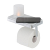 Geesa Frame Collection Porte-papier toilette avec tablette 18x10.8cm blanc avec support LED chrome SW334367