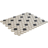 The Mosaic Factory London mozaïektegel - 26x30cm - wand en vloertegel - Zeshoek/Hexagon - Porselein White + Black Mat SW258555