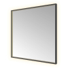 Hotbath &MORE Spiegel - 80x80cm - direct en indirect LED - color changing - spiegelverwarming - met afstandsbediening - PVD - geborsteld zwart SW1246156