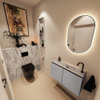 MONDIAZ TURE-DLUX Meuble toilette - 80cm - Plata - EDEN - vasque Glace - position droite - 1 trou de robinet SW1103453