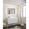 Mondiaz VICA ensemble de meuble de salle de bain - 100cm - meuble sous-vasque argile - 2 tiroirs - lavabo lune droite - sans trou de robinet - miroir LED - version XL 60cm de haut SW1097863