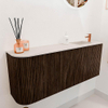 Mondiaz JOYA-DLUX 101.6cm toiletmeubel - ronding links kleur Walnut - Wastafel FAYE positie Rechts 1 kraangat kleur Meli. SW1424442