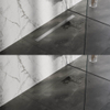 Brauer Caniveau de douche - 90x7x6.7cm - bride de sol peu profonde - sortie latérale - grille de carrelage réversible - inox SW110913