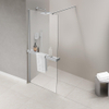 Fortifura Galeria handdoekrek - voor inloopdouche - wandmontage / klemt op het - glas - 140cm - inkortbaar - hoogglans chroom SW1212763