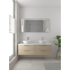 Bruynzeel Combo badmeubelset 150x45cm 2 wasbakken 4 lades met spiegel met softclose ceramic natuur eiken SW383589 Bruynzeel Combo badmeubelset 150x45cm 2 wasbakken 4 lades met spiegel met softclose ceramic natuur eiken SW383589