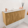 Mondiaz JOYA-DLUX 90cm toiletmeubel - kleur Oak - Wastafel FAYE positie Links 1 kraangat kleur Ostra. SW1422200