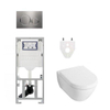 Villeroy & Boch Subway 2.0 DirectFlush toiletset - Geberit UP320 inbouwreservoir - softclose - Geberit Sigma20 rvs bedieningsplaat - ronde knoppen - white alpin SW73467