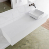 Mondiaz Lagom Meuble salle de bains 150x30.9x45cm Solid Surface Talc 1 tiroir avec lavabo BINX vasque à poser Droite sans trous de robinet SW409119