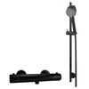Wiesbaden Rio Mitigeur thermostatique de douche 15cm avec ensemble barre de douche Noir mat SW539719