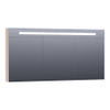 BRAUER Promise Deluxe armoire de toilette - 140x70x15cm - avec éclairage direct 3 portes miroir double face - Sunlit SW86389