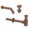 INK 3A Kit robinet lave-mains - robinet lave-mains mural - toujours ouvert - bonde et siphon design - Mat rose doré SW450933