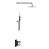 Hotbath Archie IBS30A Ensemble de douche encastré - pomme de douche ronde - 2 fonctions - pomme de douche 20cm - douchette ronde - inox SW299136