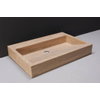 Forzalaqua Palermo lavabo - 80.5x51.5x9cm - sans trou de robinet - travertin adouci (beige) SW67917
