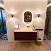 Mondiaz CIRO-DLUX Ensemble de meubles de salle de bains - 120x45x50cm - lavabo Solid surface Nata - 1 vasque à droite - sans trous de robinet - 2 tiroirs - Ruby SW1532046