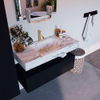 Mondiaz ALAN-DLUX Ensemble de meuble - 100cm - meuble Urban mat - 1 tiroir - Lavabo Cloud Glace suspendu - vasque Centre - 1 trou de robinet SW804886