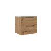 Saniclass Prime Balance Meuble de salle de bain - 60x55x45cm - 1 vasque ovale en céramique blanc - 1 trou de robinet - 2 tiroirs - miroir rectangulaire - chêne rustique SW1159464