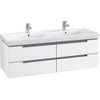 Villeroy & Boch Subway 2.0 Meuble sous lavabo 128.7x44.9x41.6cm avec 4 tiroirs pour double lavabo 7175 130cm Blanc mat 1024251 Villeroy & Boch Subway 2.0 Meuble sous lavabo 128.7x44.9x41.6cm avec 4 tiroirs pour double lavabo 7175 130cm Blanc mat 1024251