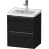 Duravit Ketho 2 Meuble sous-lavabo - 2 tiroirs - 48.4x37.5x54.9cm - poignées anthracite - chêne noir mat SW772309
