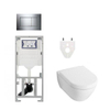 Villeroy & Boch Subway 2.0 DirectFlush toiletset - Geberit UP320 inbouwreservoir - softclose - Geberit Sigma20 glans chroom bedieningsplaat - rechthoekige knoppen - white alpin SW108327