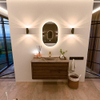 Mondiaz CIRO-DLUX Badkamermeubelset - 100x45x50cm - Solid surface wastafel Sombra - 1 wasbak Midden - 1 kraangat - 2 lades - Dusk SW1533382