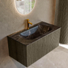 Mondiaz KURVE-DLUX Ensemble de meuble de salle de bains - 90x46x40cm - 1 tiroir - lavabo solid surface - central - 1 trou de robinet - Shadow SW1414645